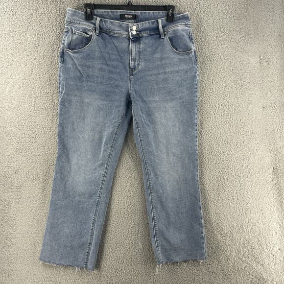 Hudson Womens Jeans Flap Pocket Button Sz 16 x 27 Straight Leg Icy Blue Mid Rise - Picture 14 of 15